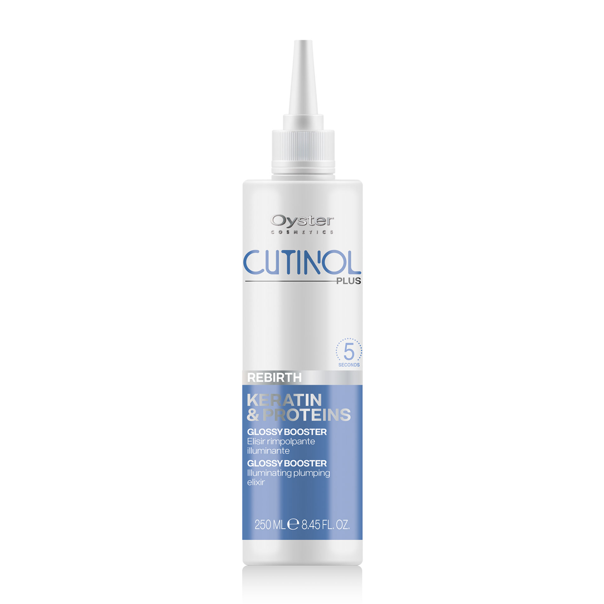 OY CUTINOL PLUS REBIRTH KERATIN & PROTEINS GLOSSY BOOSTER Эликсир для восстановления  и уплотнения ломких и поврежденных волос 250ml